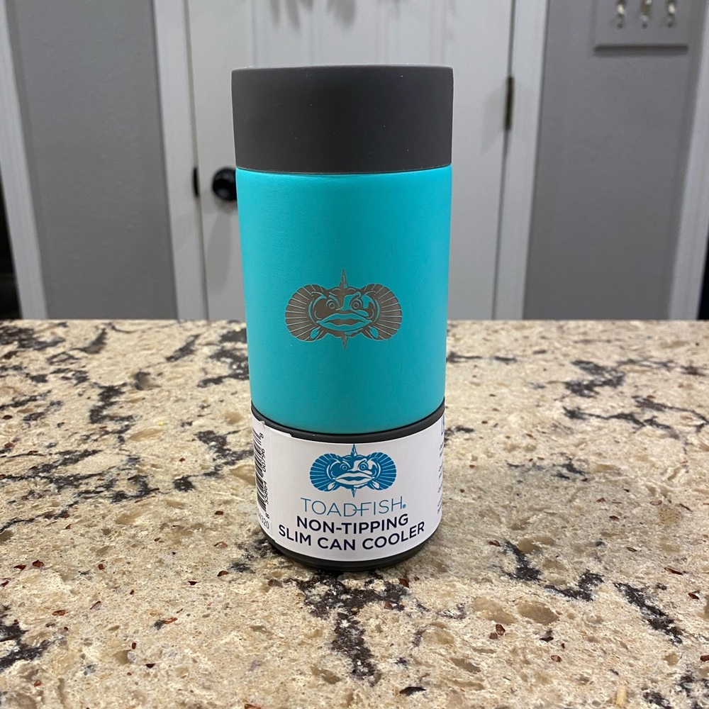 Teal 12oz Non-Tip Can or Bottle Cooler Toadfish
